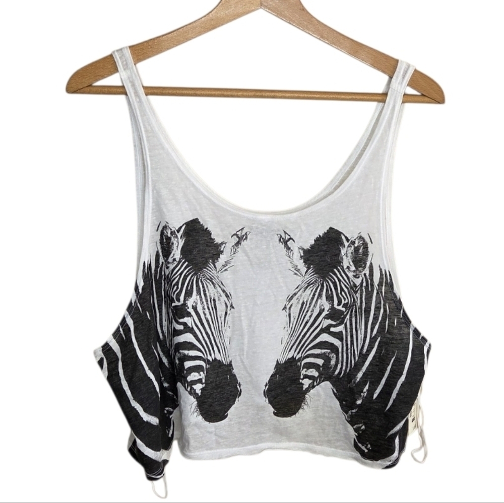 NWT Tokyo Darling Aeropostale | Zebra Graphic Cropped Tank Top Size XL